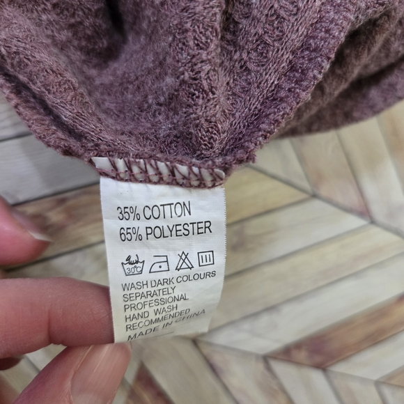 MIHOLL Women's Waffle Knit Tank Top Mauve Purple Sleeveless Knot Front Shirt S - Picture 13 of 13